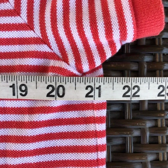 LACOSTE Men’s Coral & White Micro-Stripe Cotton Pique Knit Shirt - Size EU6/US L - Picture 10 of 12